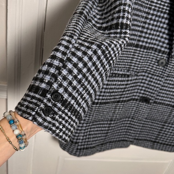 Old Navy Wool Blend Plaid Blazer Coat Classic Academia Preppy NWOT‎ Relaxed Fit - Picture 8 of 17